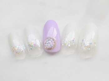 ネイリス(NAILISS)/パープル/クリア/ホロ/オフィス