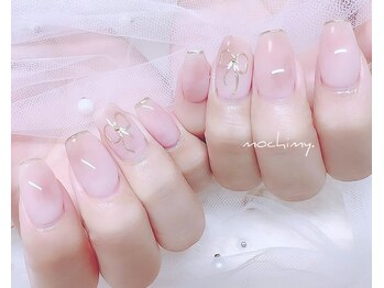 モチミィ(mochimy.)/*桃ネイルとリボンネイル*