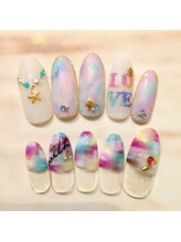 ハニーズネイル(Honey's Nail)/タイダイ柄 マーブル柄