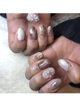 グラマラス アンジェアイ 荻窪店(glamourous ange eye)/フラワーニュアンスネイル