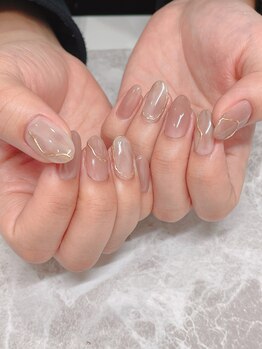 リジョイスヘア エン(REJOICE hair EN)/【柔らかなニュアンスネイル】