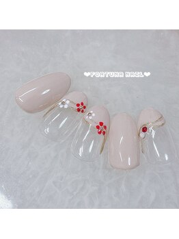 フォルトゥーナ 神田(Fortuna)/梅の花和柄ネイル¥7980