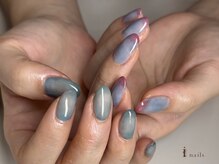 アイネイルズ 吉祥寺店(I nails)/個性派モード水色グラデーション