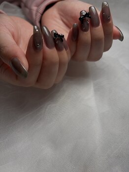 リボンネイル　ワンカラー