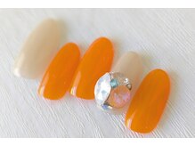 スリー 自由が丘(THREE)/オレンジビジューネイル