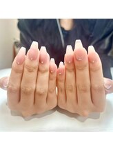 ダイアモンドネイルスタジオ 新宿店(Diamond Nail Studio)/ワンカラー+ストーン