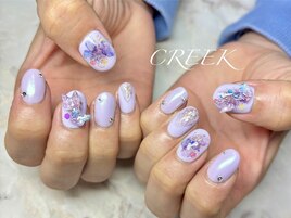 紫陽花バタフライネイル