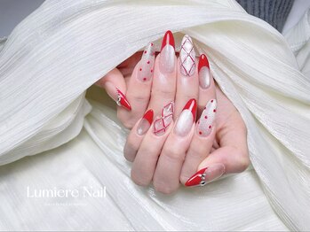 ルミエール ネイル モンナカ(Lumiere Nail Monnaka)/オンブレフレンチ/冬ネイル