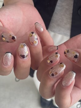 ハート埋めつくしネイル