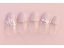ローズクレア(Rose Crea)/シンプルな雪の結晶ネイル