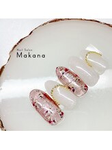 マカナ(Makana)/キラキラ押し花ネイル