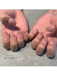 ベージュラメグラデーション