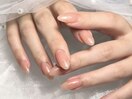 透け感上品ピンクネイル