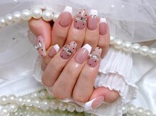 プティネイル(Puty Nail)/春のドット×フレンチネイル♪ 