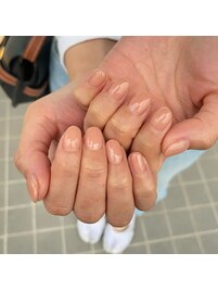 オレンジベージュネイル
