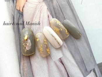 ヘアーアンドネイルマニッシュ(hair＆nail Manish)/金箔ネイル