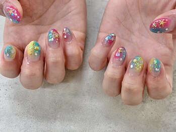 ネイルサロン ドゥ(Nail Salon Doux)/（平田）夏DC14番カラフルネイル