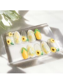 ひまわりとビーサンネイル