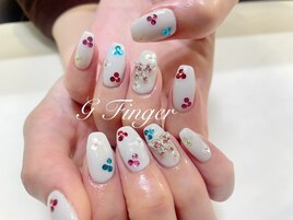 モノグラム風♪カラフルホロ花