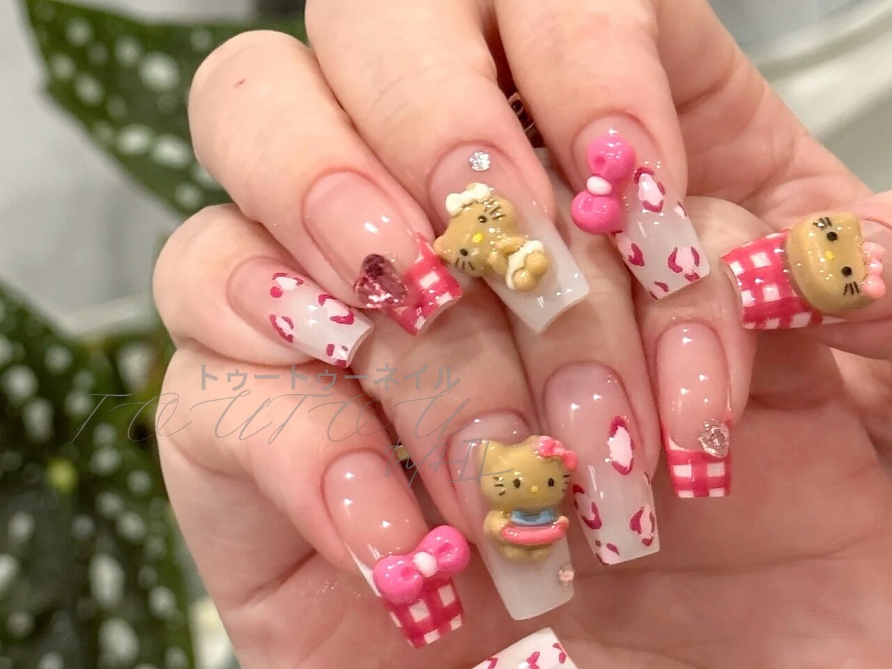 ふゎ ハローキティ ネイルパーツ セット レオパードキティ＋iQOS ふゎ