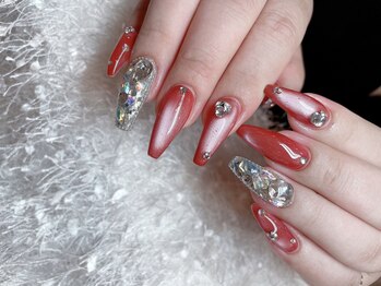 レアネイル 新宿(le'a nail)/レッド埋めつくしデザイン
