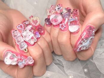 持ち込み　Y2K　ピンクネイル