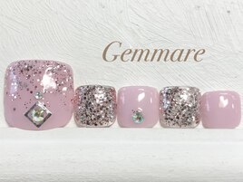 キラキラフットネイル