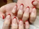 赤フレンチネイル
