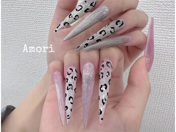 アモリ(Amori)/ロングマグ×ヒョウ柄ネイル
