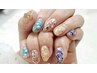 レインボーホログラムハンドネイル￥5580