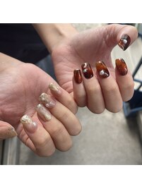 秋ネイル/べっ甲/ニュアンス