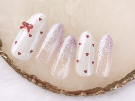 バレンタインネイル¥6980