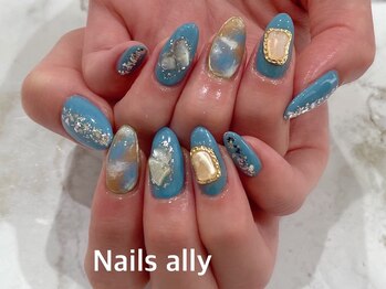 ネイルズアリー 立川店(Nails ally)/タイダイ×ニュアンスパーツ