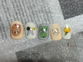 手描きお正月ネイル