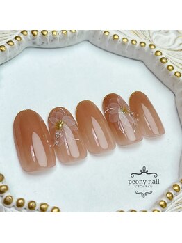 ピオニーネイル(peony nail)/5月デザイン　シフォンフラワー
