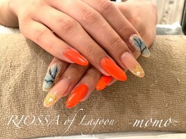 大理石ネイル×キラキラ