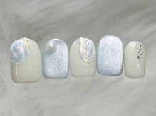 ネイルメゾン 渋谷店(NAIL MAISON)/ミラーぷっくりニュアンス¥6500
