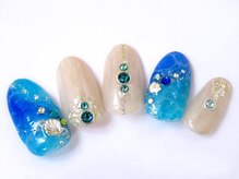 トータルビューティーアンドアズフローラ(Total Beauty & a`s Flora)/夏のニュアンス海ネイル♪