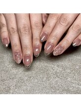 Mネイルアンドカフェ シェレステ/ミラーフレンチネイル