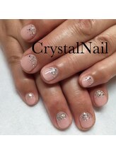 クリスタルネイル ボンベルタ橘店(CRYSTAL NAIL)/ワンカラー×ラメかけ