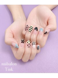 ドット×ボーダー×フレンチ