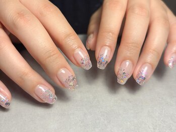 【ラメグラデーションネイル】