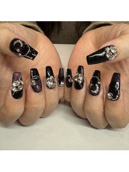 エーナイン イオンモール三川店/黒ネイル^^!