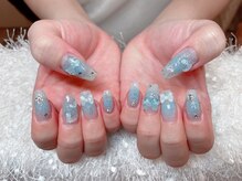 レアネイル 新宿(le'a nail)/水色チークデザイン