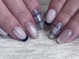 ネイビーチェックフレンチ￥8530