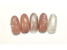 ネイルアンドまつげ リュフェール 五反田(Nail Lufaire)/雪の結晶ピンクマグネットネイル