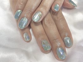 涼しげカラーアートネイル
