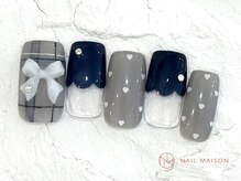 ネイルメゾン 池袋店(NAIL MAISON)/グレーチェック¥10550