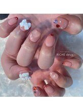 リッシュ ドゥ(RICHE deux)/フレンチ×リボン×ハートネイル