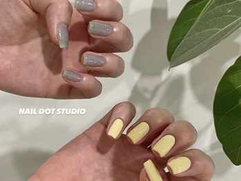 ネイルドットスタジオ 堺筋本町(NAIL DOT STUDIO)/ラメ×バターイエロー